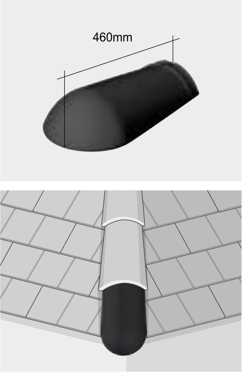 Gratanfangziegel rund